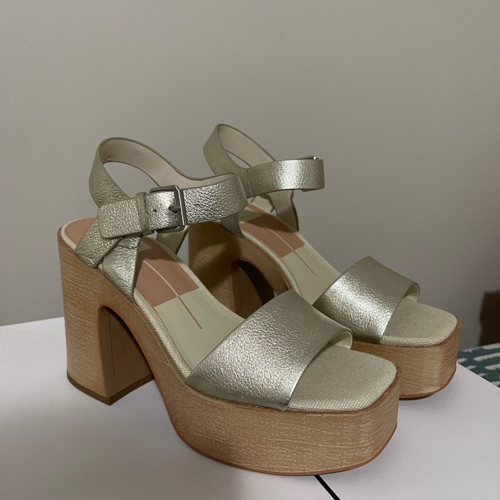 Dolce Vita Wallis Leather Platform Chunky Heel Sandals